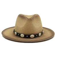 fedora hat men outdoor sunscreen hat british jazz straw hat men and women gradient beach hat sombreros de mujer