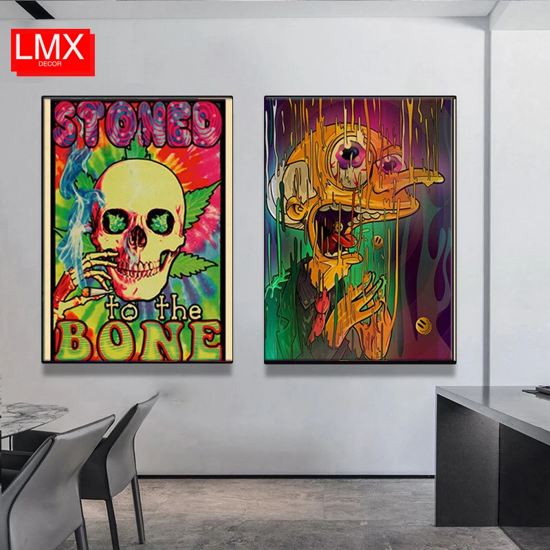 винтаж Каркас в стиле Триппи постер из крафт-бумаги без рамы и психоделический