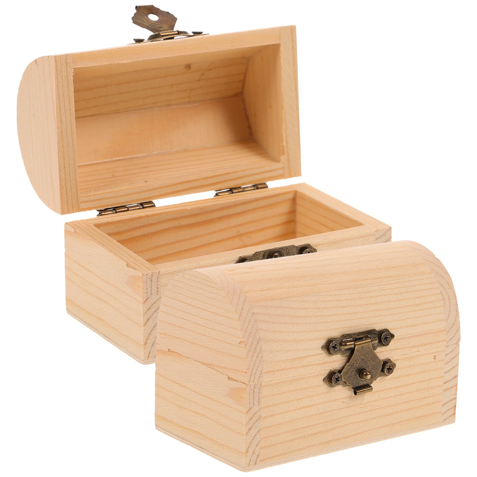

2 Pcs Pirate Toys Treasure Wooden Box Mediterranean Gift 9.5X5.5X5CM Child