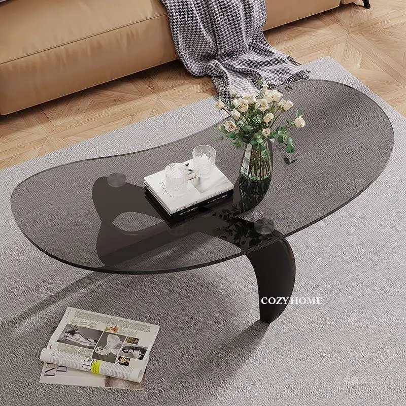 

Living room furniture coffee table small household table tempered glass special-shaped coffee table