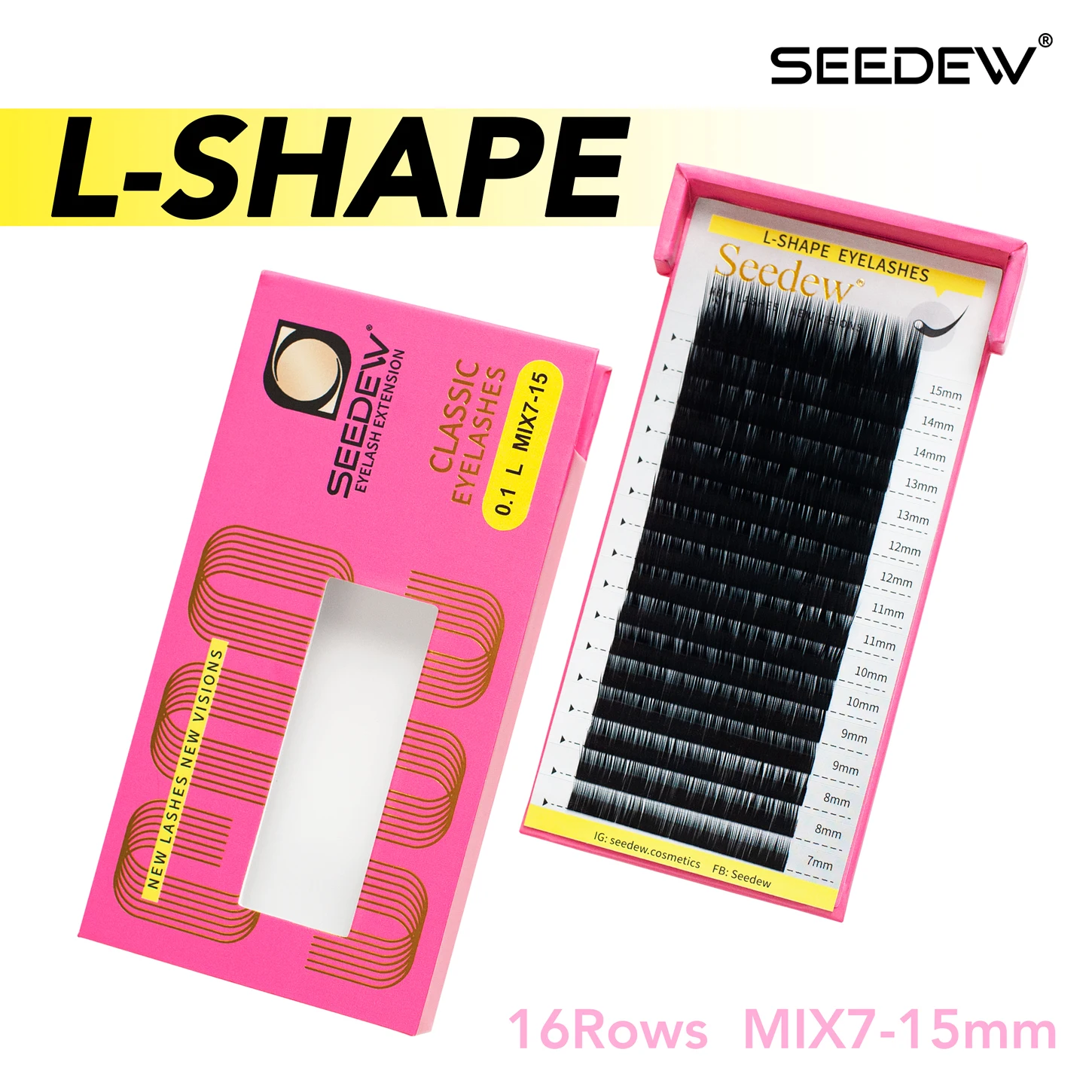 

SEEDEW Special Shape Lashes Makeup L-Shape Eyelashes Soft Natural Private Label Wholesale High Quality Faux Individual Lashes