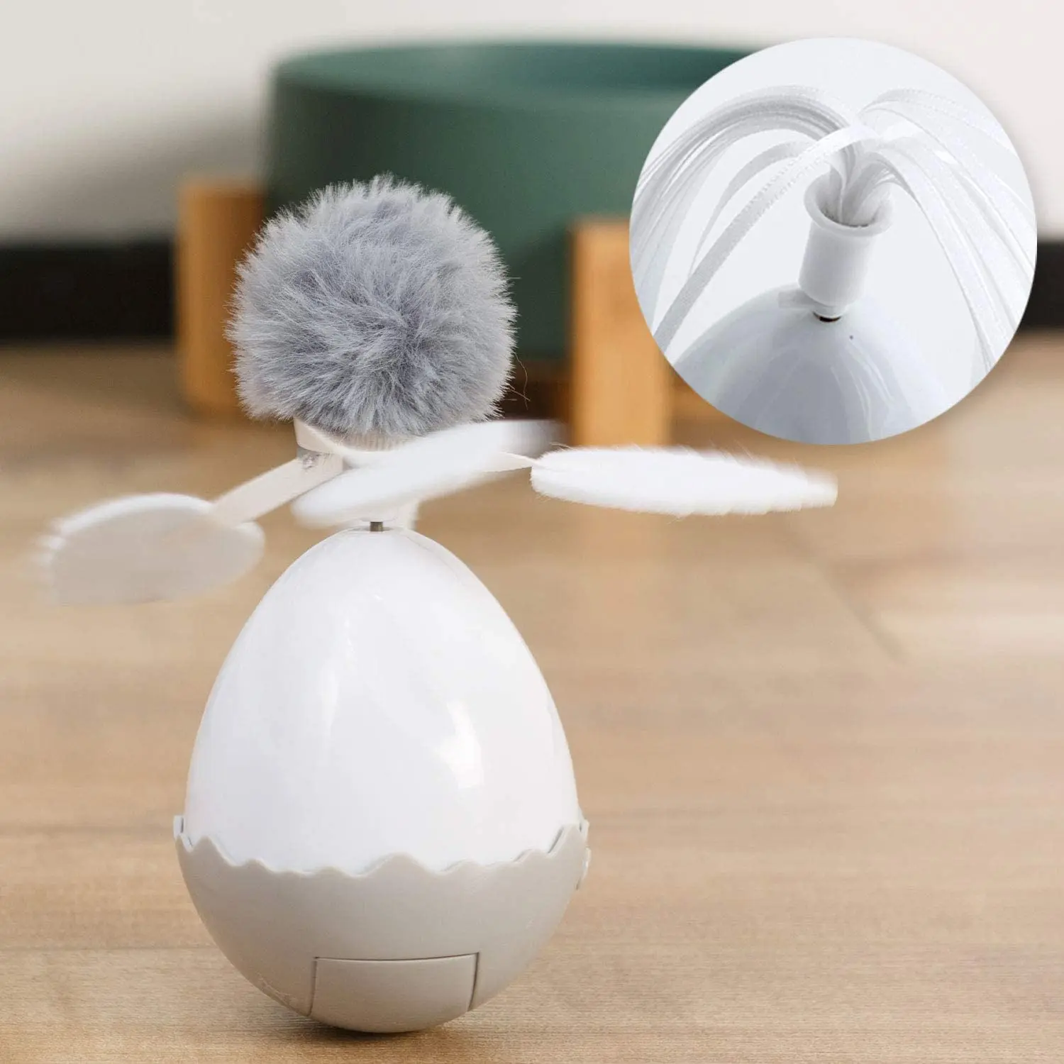 

Умный электронный мяч для кошек, круглая игрушка с перьями, вращающаяся игрушка с движением, автоматическая игрушка для котят, товары для до...