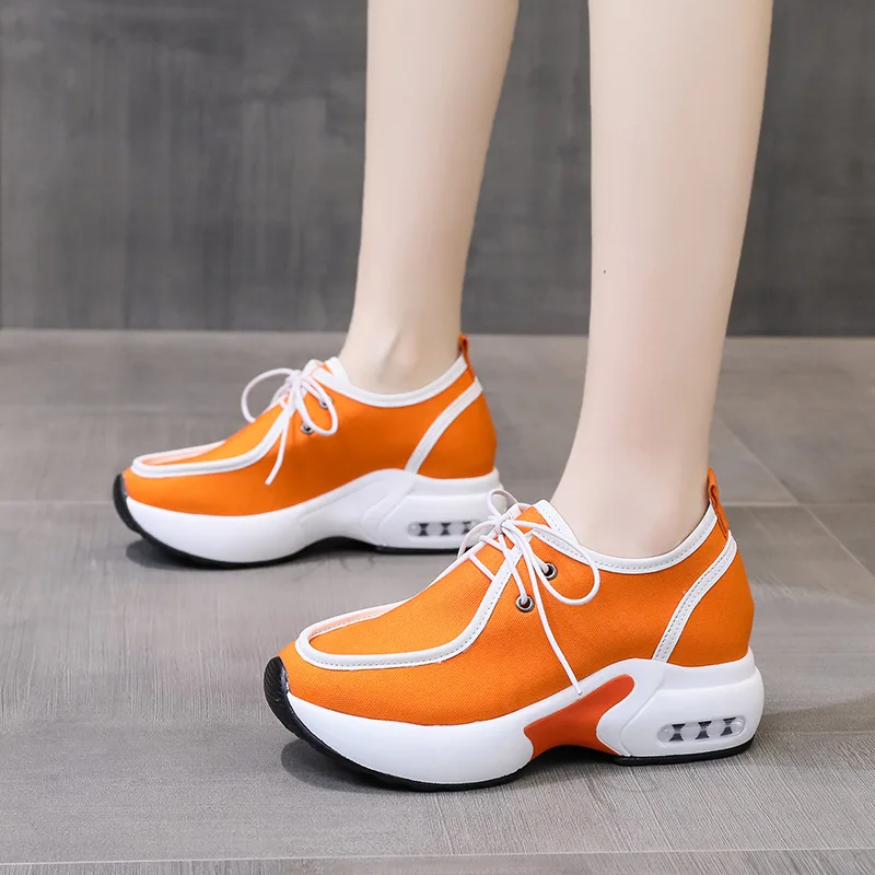 TSTCTB 2022 new fashion sneakers women wedges air cushion thick bottom inner heightening casual plus size chunky sneakers women