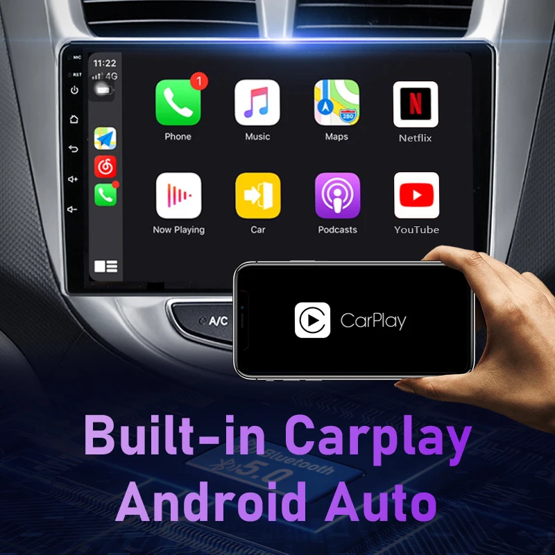 $82.77 JMCQ 2Din Android 11 Car Radio for Hyundai Solaris Verna Accent I25 2010-2016 Multimidia Video Player GPS Navigaion Split Screen