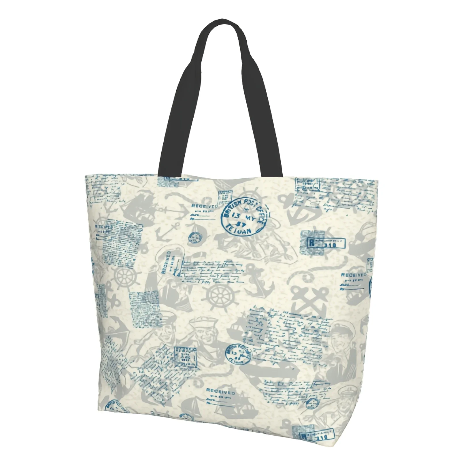 

Винтажные дизайнерские многоразовые продуктовые сумки для покупок Ncie Navy Rudder