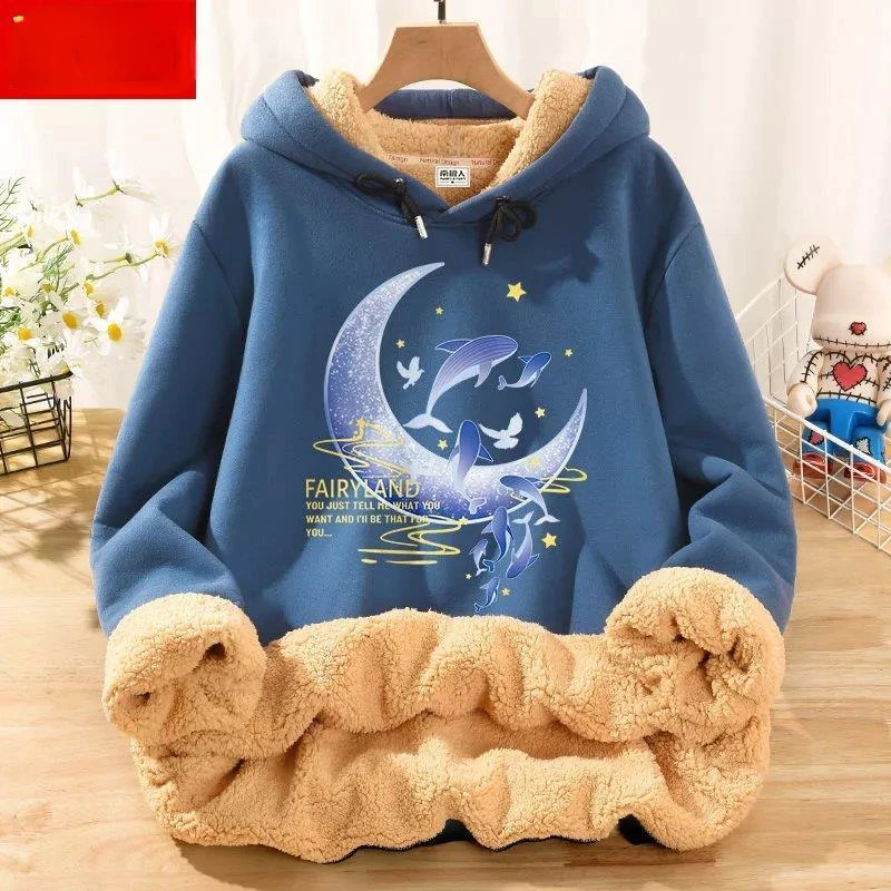 Winter Women's Coat Sweatshirt Fleece Top Hooded Pullover Lamb Fleece Jacket Free Shipping Warmth Plus Size Leisure Wholesale