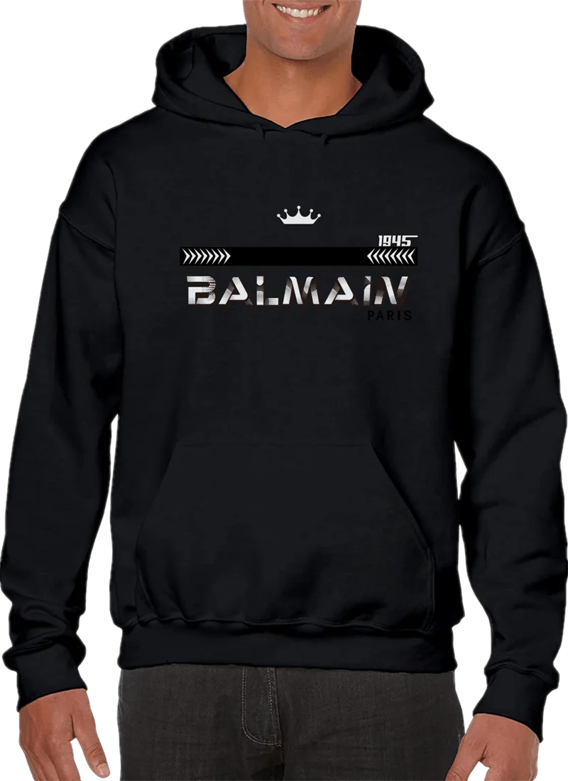 

Balmain Print Cotton Spring Autumn Men's Unisex Hoodie Sweatshirts