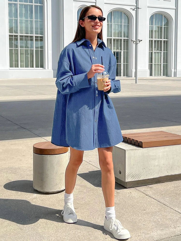 Mnealways18 уличные женские длинные потертые джинсовые рубашки с длинным рукавом