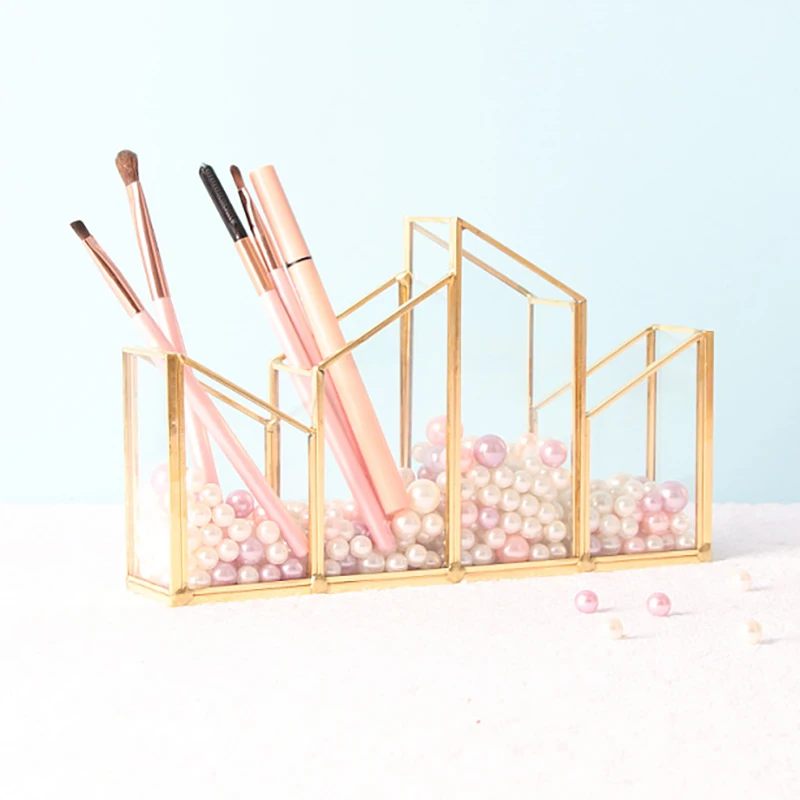 

Лидер продаж, прозрачный стеклянный косметический контейнер, кольцо, держатель для помады, органайзер для кистей для макияжа