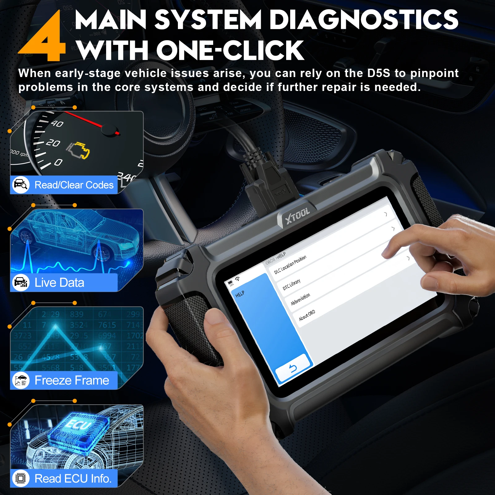 Сканер OBD2 XTOOL D5S инструмент сканирования бесплатного обновления 15 специальных