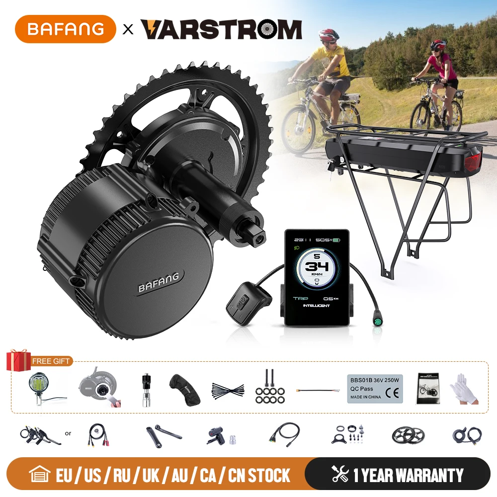 Центральный двигатель BAFANG 36 в 500 Вт со средним приводом, модель BBS02B BBS02 eBike, аккумулятор ач с багажником
