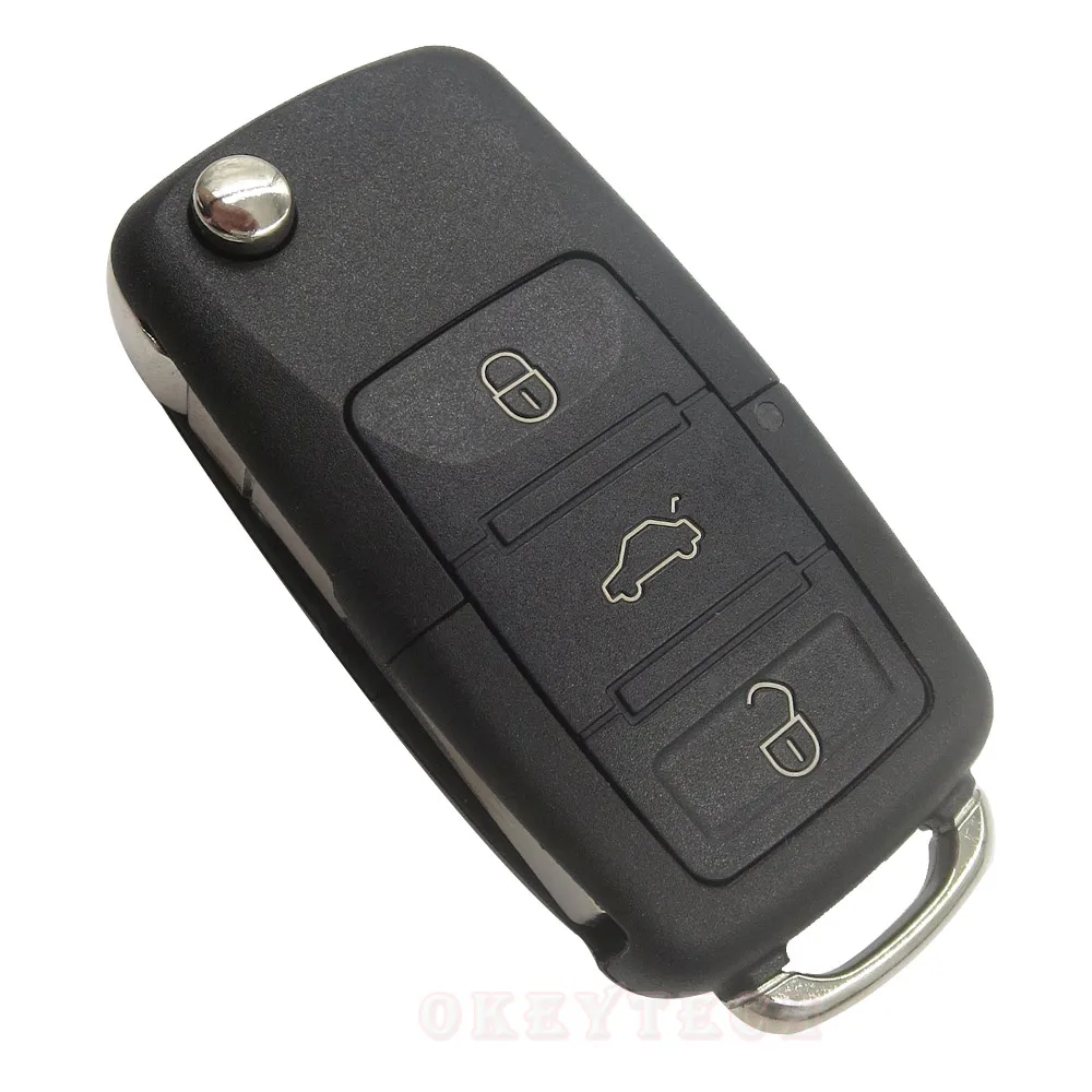 OkeyTech Remote Key Shell Flip Folding Car Key Replacement For VW Golf 4 5 Passat b5 b6 polo Touran For Seat Skoda Car Key