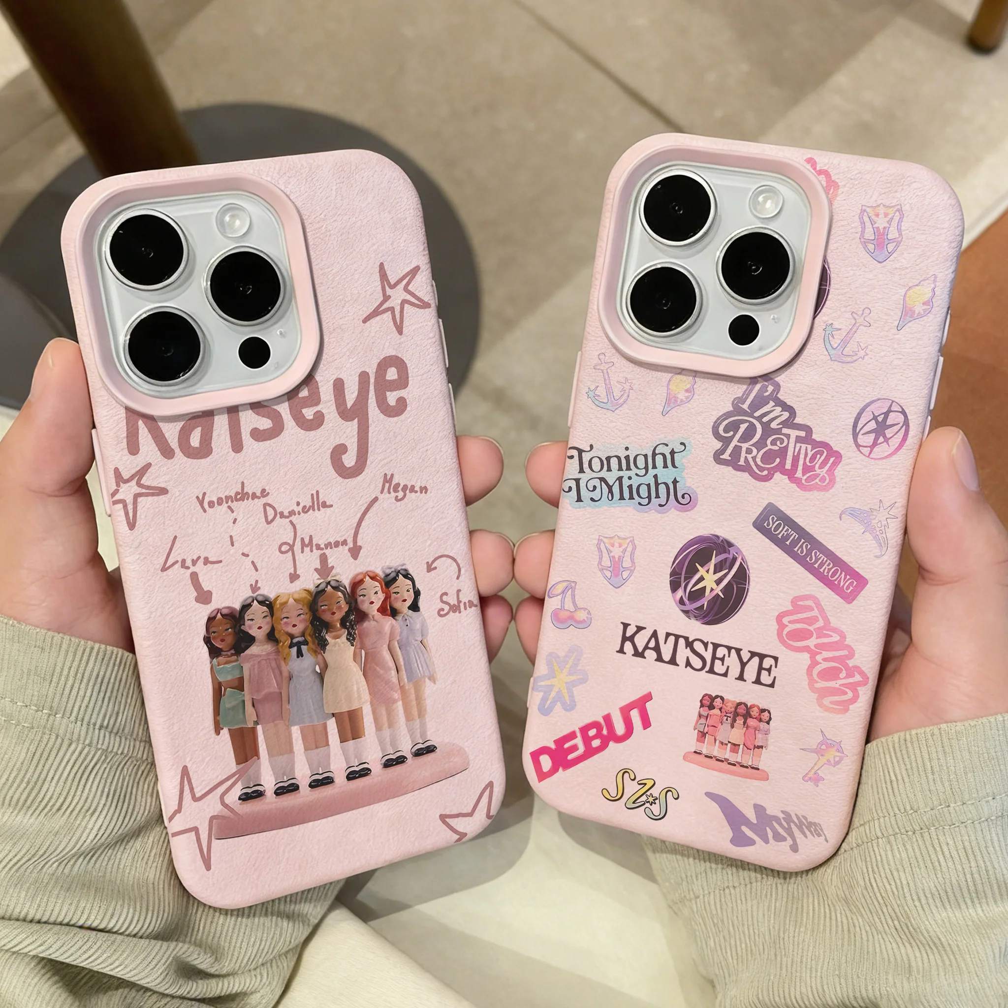 Фото Чехол для телефона KPOP KATSEYES с узором из кожи личи для Samsung S26 S25 S24 S23 S22 S21 S20 S10 Plus FE Ultra 4G 5G, противоударный чехол №1