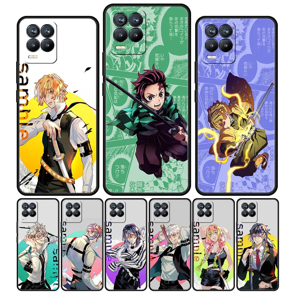 Case Cover for Realme 8 Pro 6 7 9 8i 9i C3 C11 C15 C21 C21y C25y GT XT Neo2 Neo3 C35 Matte Armor Demon Slayer Kimetsu No Yaiba