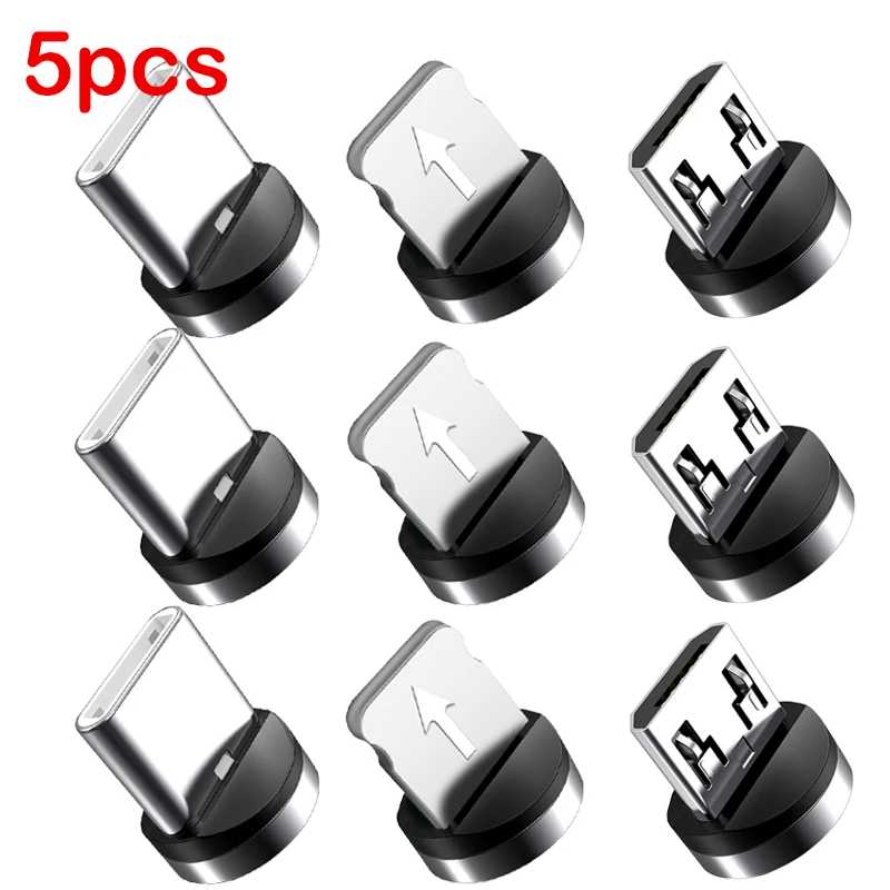 

5 шт. Круглый Магнитный наконечник Кабеля Micro USB зарядный кабель штекер USB Тип C Магнитный кабель адаптер для Iphone Магнитный адаптер зарядного устройства