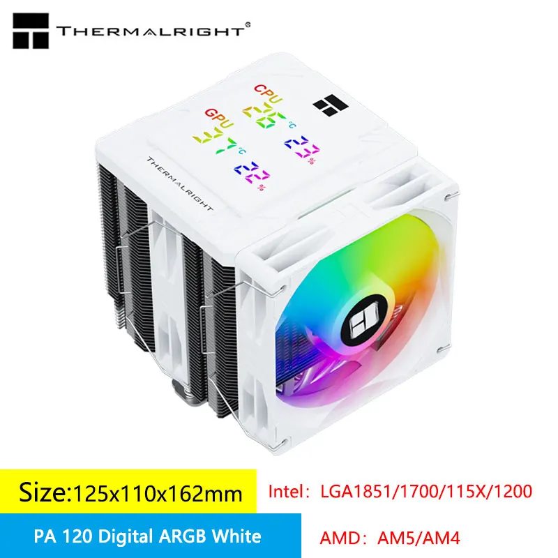 Фото Цифровой радиатор Thermalright Peerless Assassin 120 с воздушным охлаждением, мониторинг процессора и графического процессора в том же время/поддержка LGA1851/1700/AM5 №1