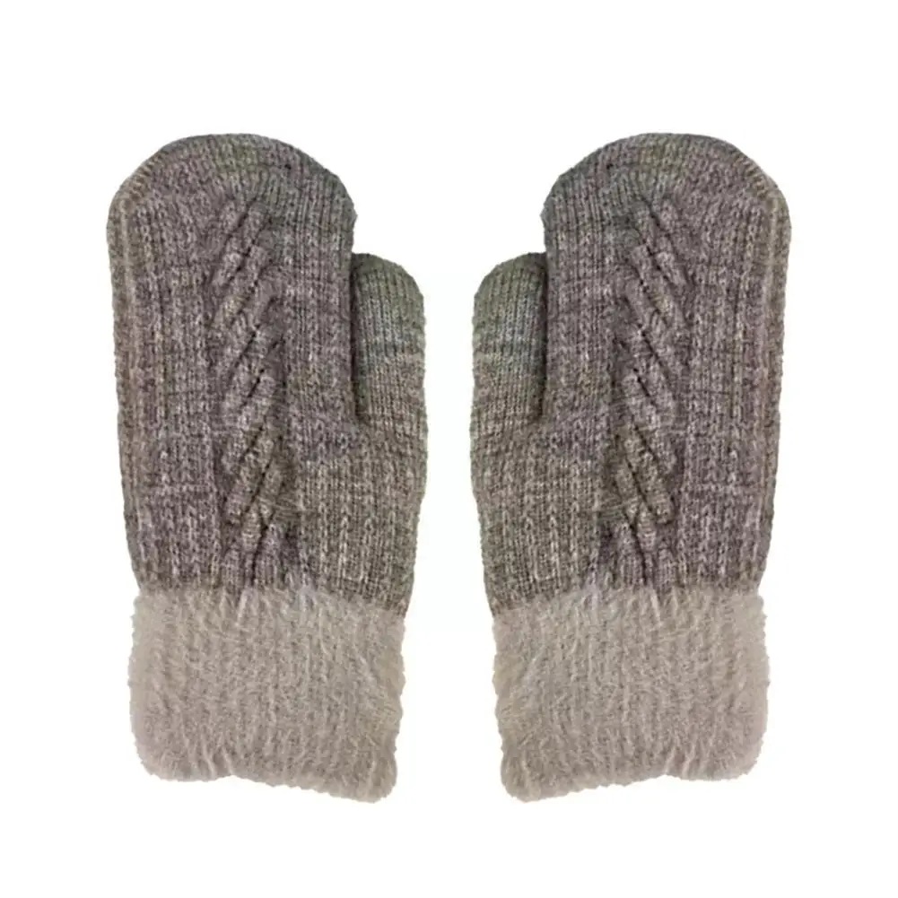 

New Twisted Knitted Gloves Women Winter Keep Warm Thicken Knit Finger Gloves Velvet Mittens Tactical Soft Full F4Z6