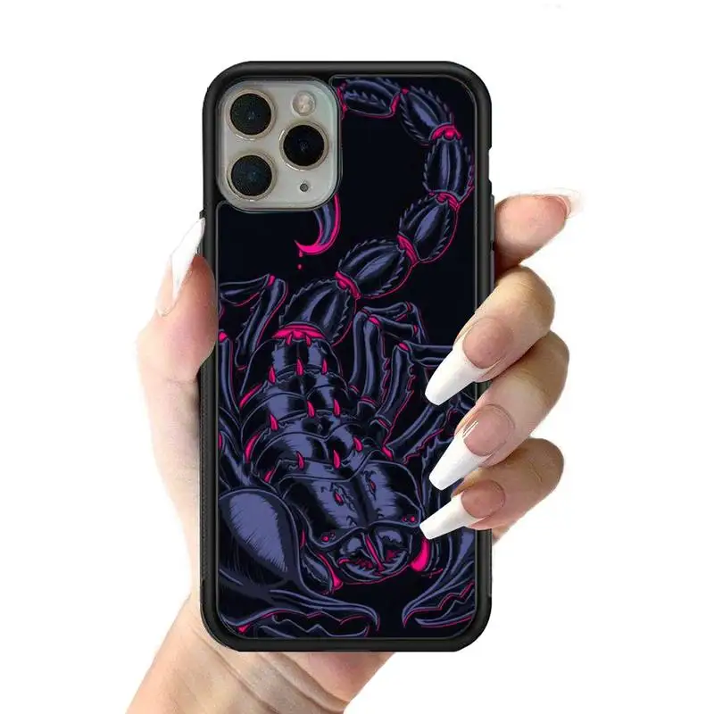 Scorpion Phone Case Silicone PC+TPU Case For iPhone 14 11 12 13 Pro Max 8 7 6 Plus X XR Hard Fundas