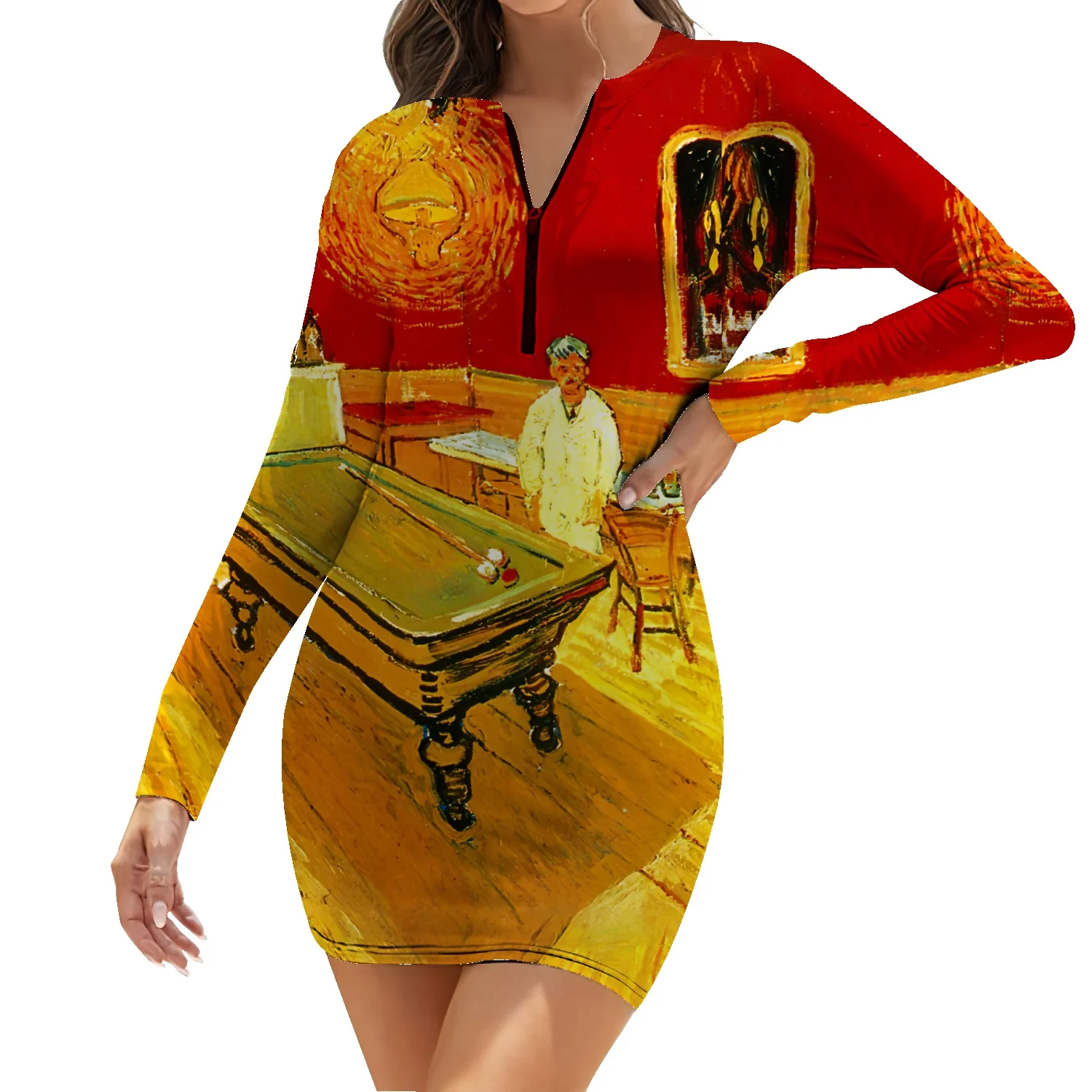 

Pastoral casual style slim dress female summer natural scenery hand-painted oil painting dress 2022 fashion casual hip skirt
