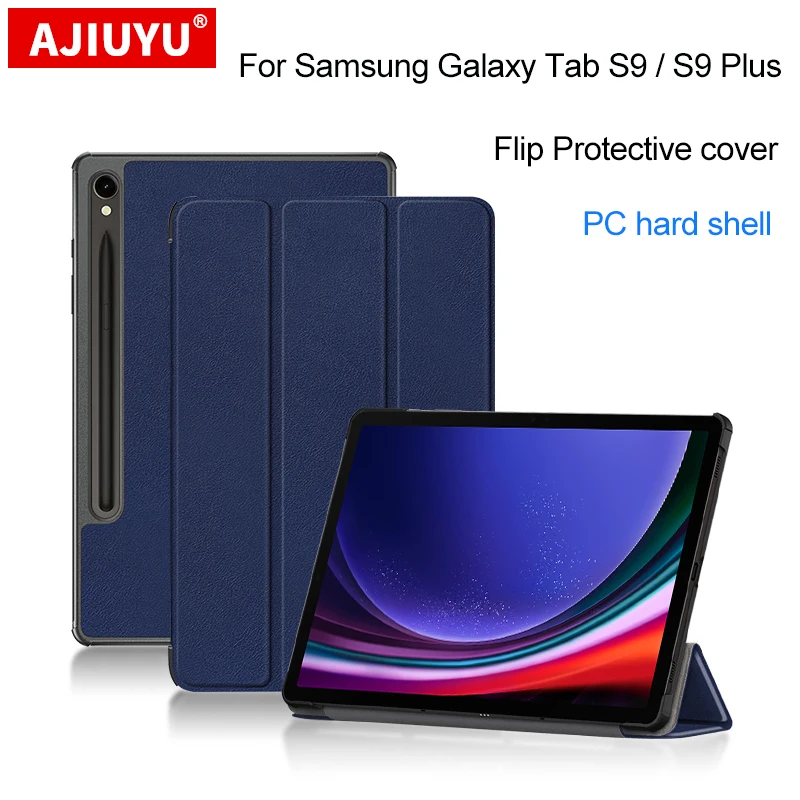 

Case for Samsung Galaxy Tab S9 SM-X710 Tablet 11" Trifold Stand Shell for Galaxy Tab S9 Plus S9+ 12.4" SM-X810 X816B Smart Cover