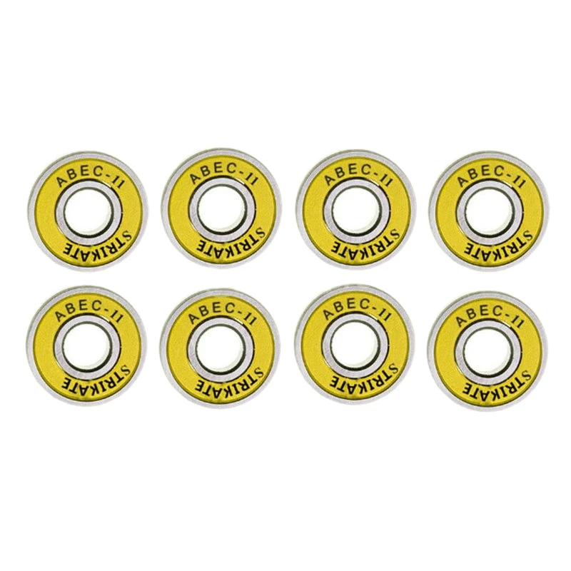 STRIKATE ABEC-11 Bearings Skateboard Longboard High Speed (8Pcs)Yellow | Спорт и развлечения
