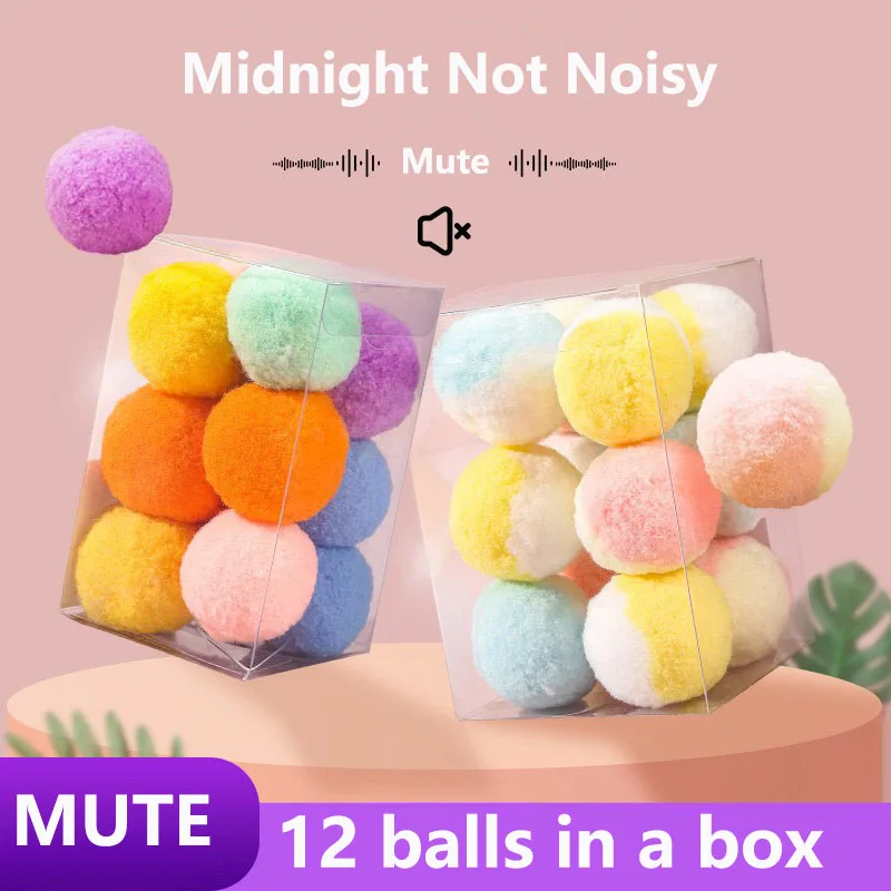 

Silent Cat Toy Ball Self-Healing Artifact Teasing Cat Bite-Resistant Silent Ball Elastic Small Plush Ball Molar Cat Supplies