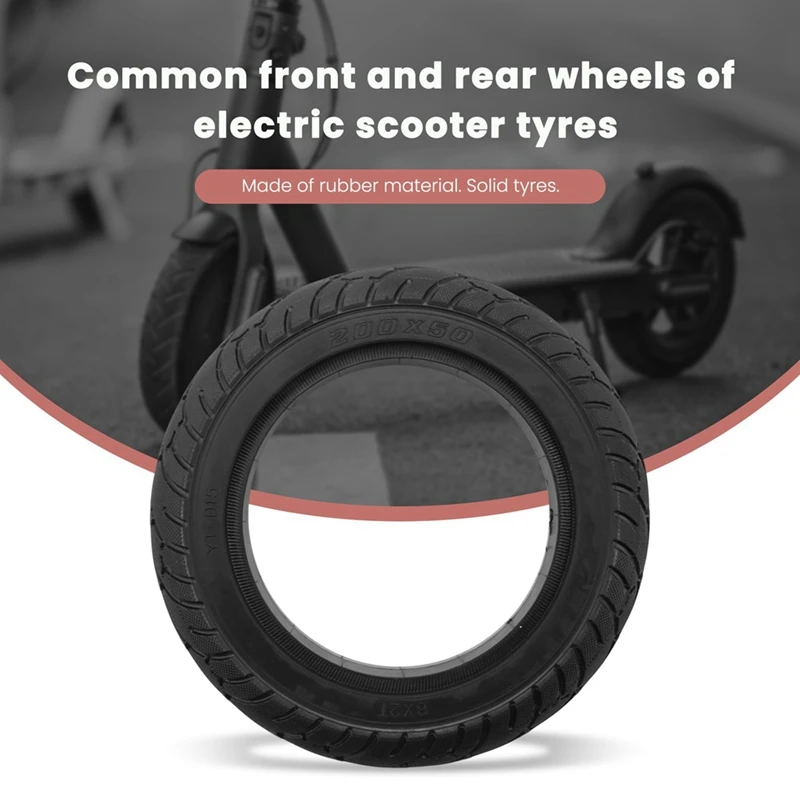 2 шт. 8-дюймовая шина для электрического скутера 200X50 сменная задняя с твердыми