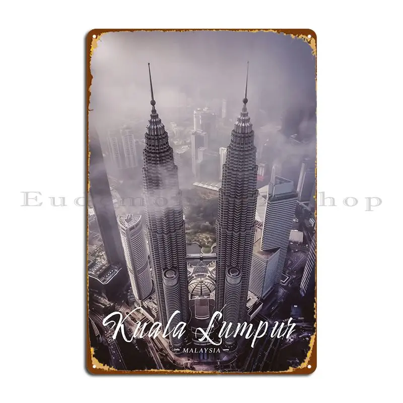 Металлическая табличка в Куала-Лумпуре, искусственный плакат с забавным дизайном