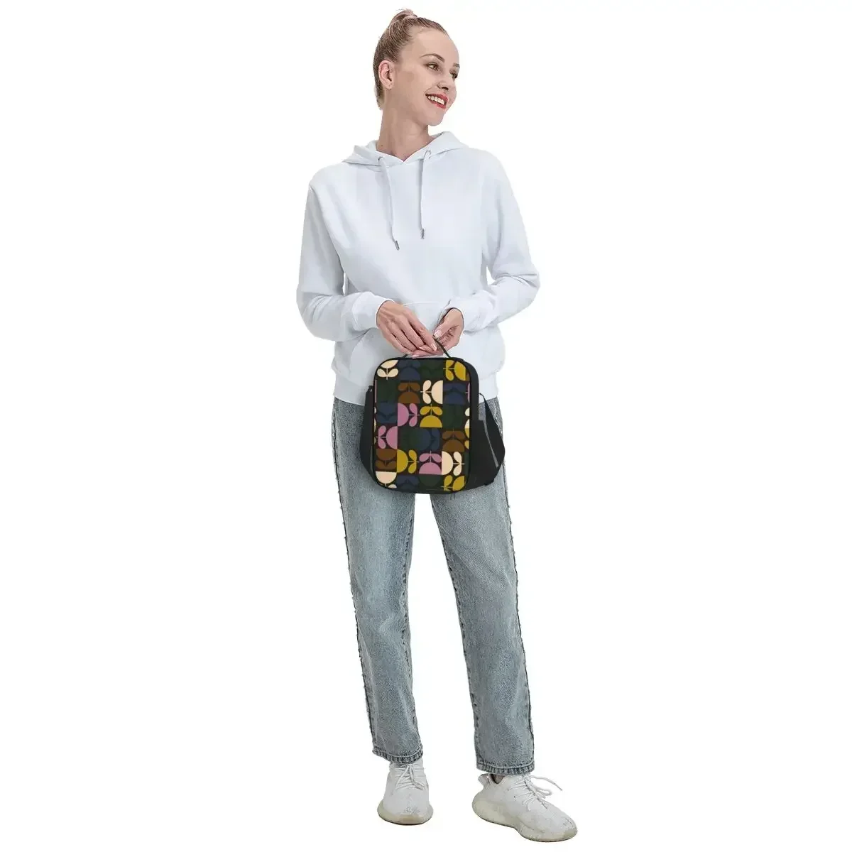Orla Kiely изолированная сумка для обеда с несколькими стержнями работы школы