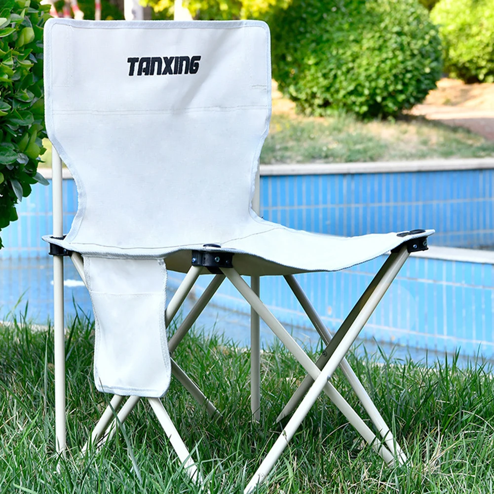 

With Bag Outdoor Camping Picnic Side Pocket Travel Beach Folding Chair Portable Backpacking Hiking Quick Setup Bearing 150KG