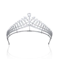 cubic zirconia wedding tiaracrystal bridal headpiece diadem for girlpromparty hair accessories ch10408