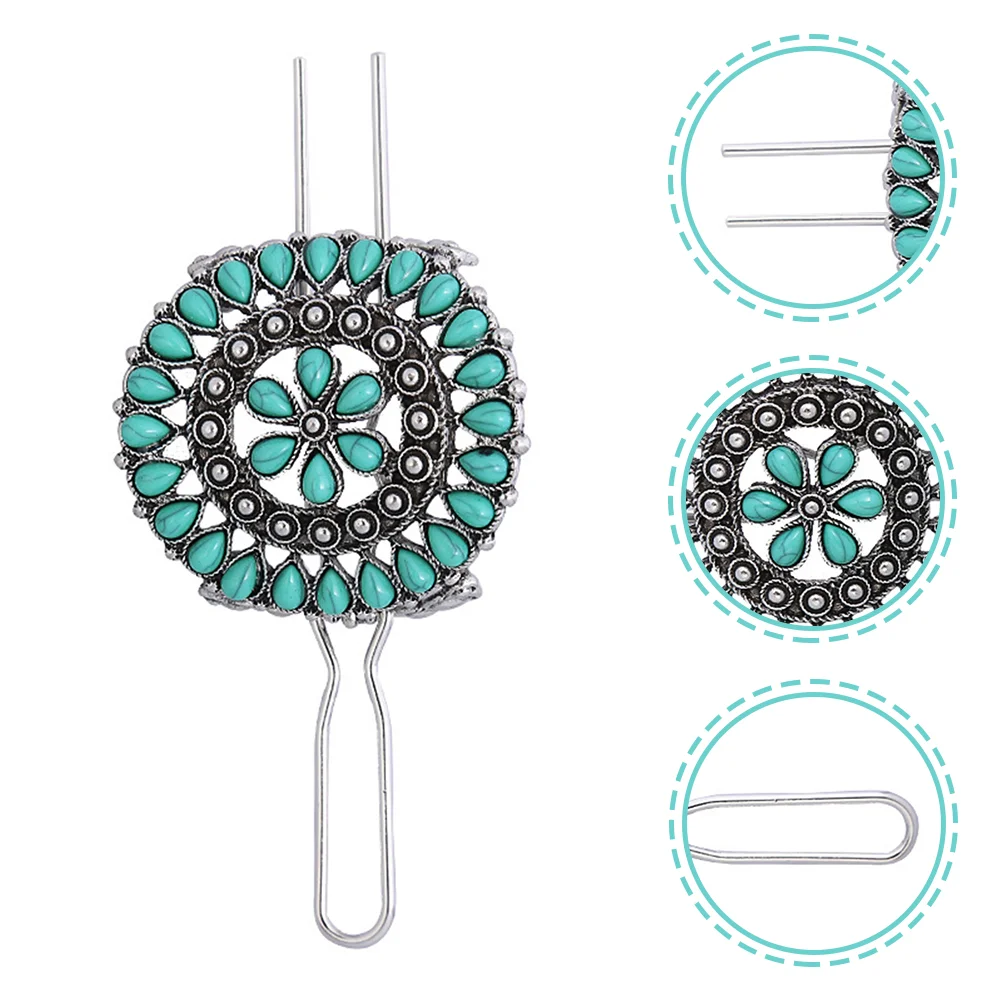 

Hair Claw Clips for Women Hairpin Fork Retro Turquoise Stick Holder Accessory Ornament Miss