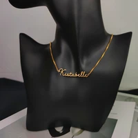 personality fashion box chain necklaces custom name women necklaces stainless steel letter pendant choker jewelry christmas gift