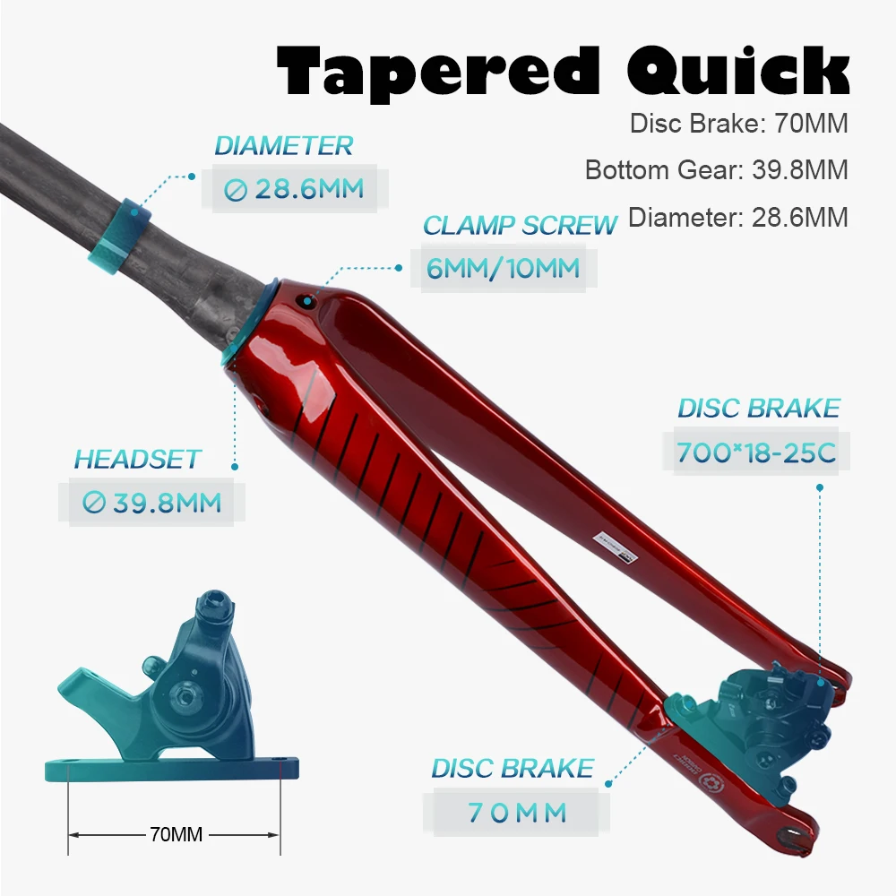 Вилка DODICI из углеродного волокна 700 * 25C для дорожного велосипеда