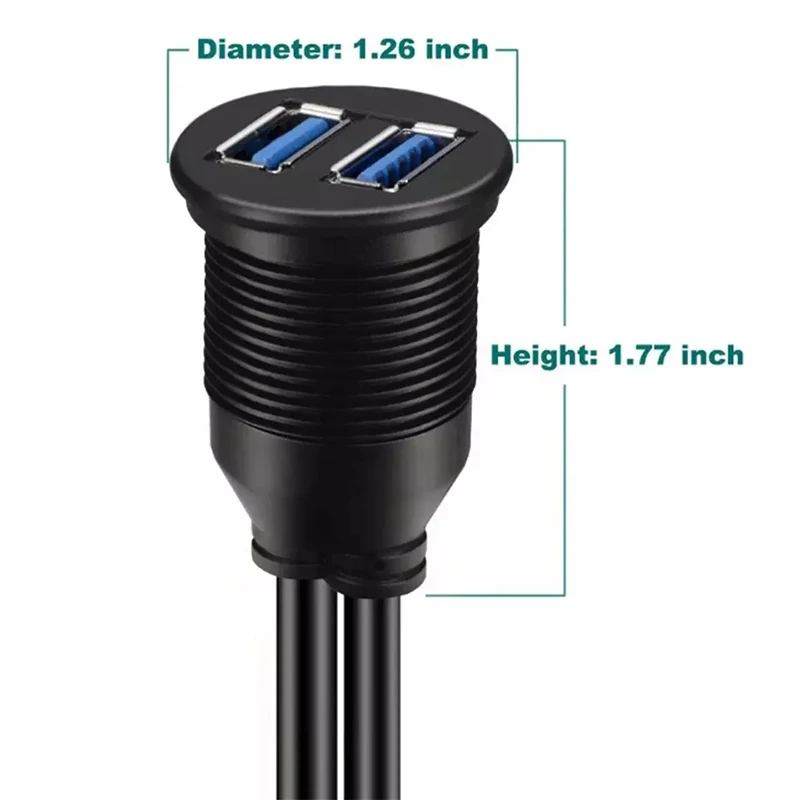 Удлинительный кабель для автомобиля 2 порта два USB 0 3 папа-USB мама Удлинительное