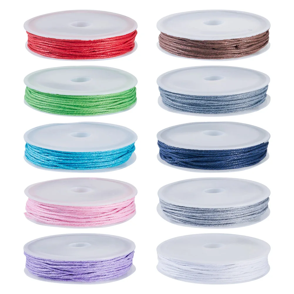 6 8 м/рулон 1 мм вощеные хлопковые шнуры многослойный круглый шнур макраме для