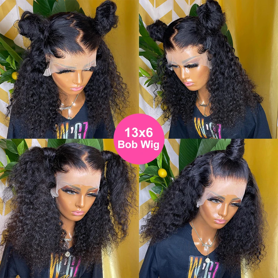 Бразильские парики с глубокой волной на сетке спереди Боб предварительно