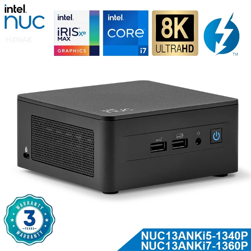 

Intel nuc 13 Pro Arena Canyon NUC13ANHi5/i7 Latest 13TH Gen Intel Core Processor Intel Iris Xe Graphics Wi-Fi 6E Thunderbolt 4