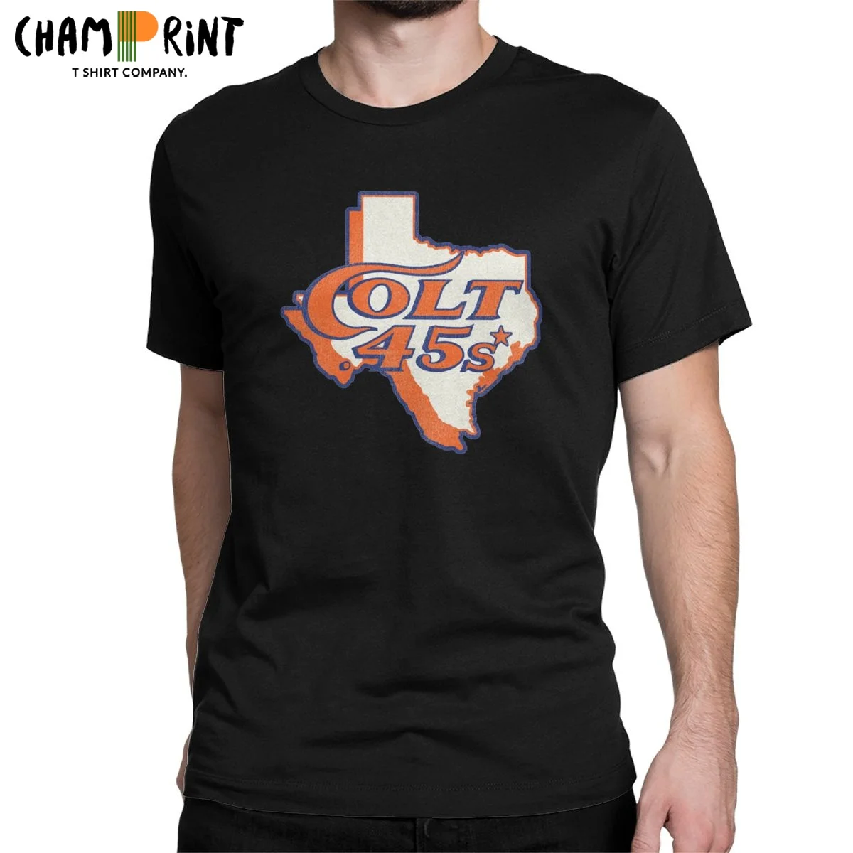 

Houston Colt 45s Retro Defunct T-Shirt for Men Vintage Pure Cotton Tee Shirt Round Neck Short Sleeve T Shirt Plus Size Clothing