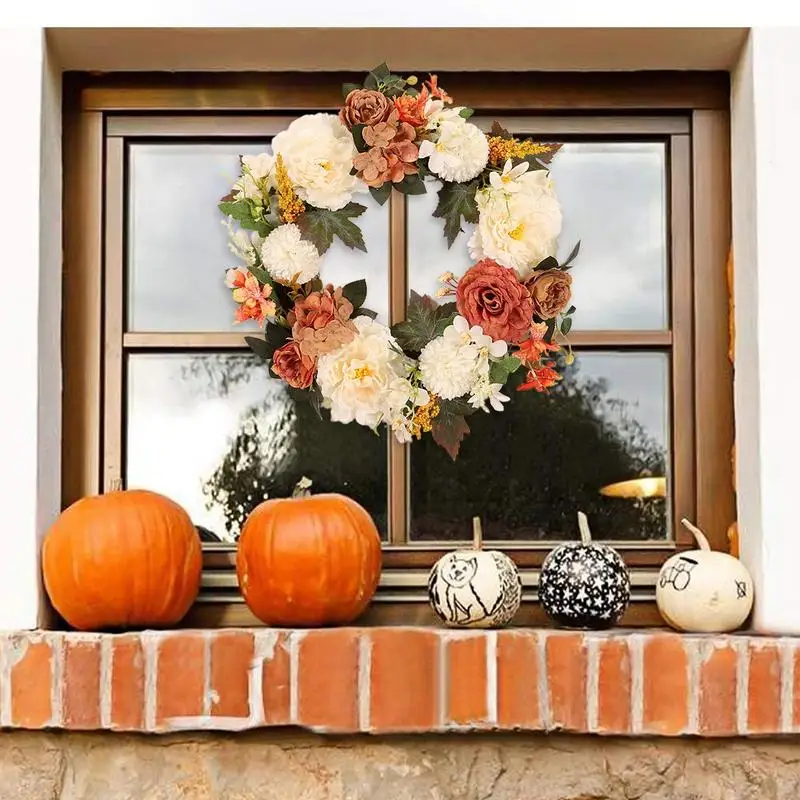 

Fall Wreaths Front Door Christmas Wreath Wall Background Christmas Home Decor Accessories Christmas Decor Thanksgiving Garland