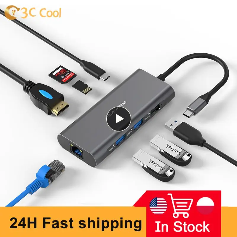 

Computer Accessories 8 In 1 Notebook Converter Office Tools For Windows/ /linux 4k High-definition Usb Hub Portable