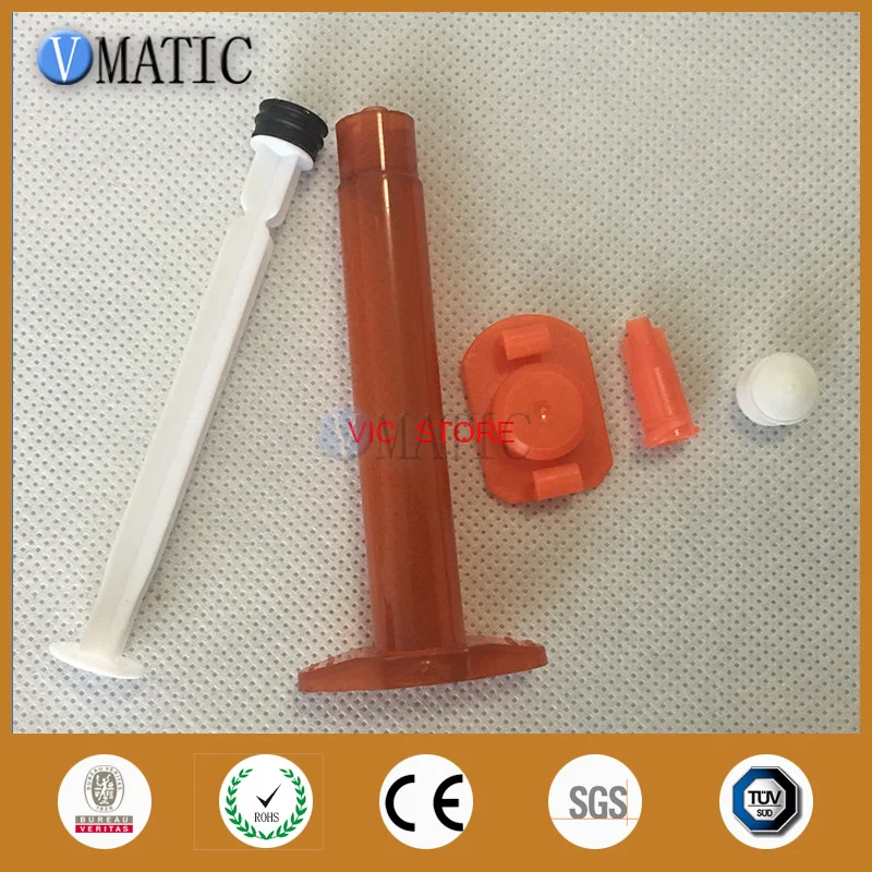 

Free Shipping Pack Of 10 X 5cc/ml Amber UV Block Fluid Dispenser Manual Syringe With Plunger Stopper & Piston