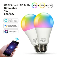 9w tuya wifi smart light bulb led rgb warm white bulb app remote control diy mode scene mode support for siri alexa google home