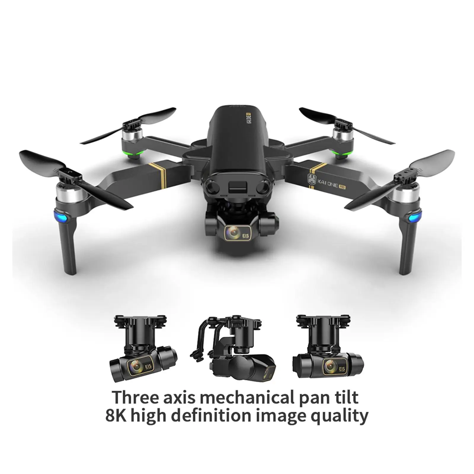 

Дрон KAI One Pro, складной, камера 4K HD, GPS, FPV, широкоугольная, 1080P HD, Wi-Fi