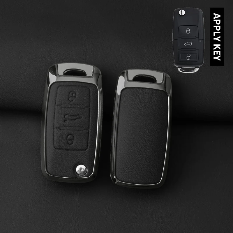 

Металлический Кожаный Чехол Для Ключей Для VW Volkswagen Polo Tiguan Passat B5 B6 B7 Golf 4 5 6 MK6 Jetta Lavida Skoda Octavi...