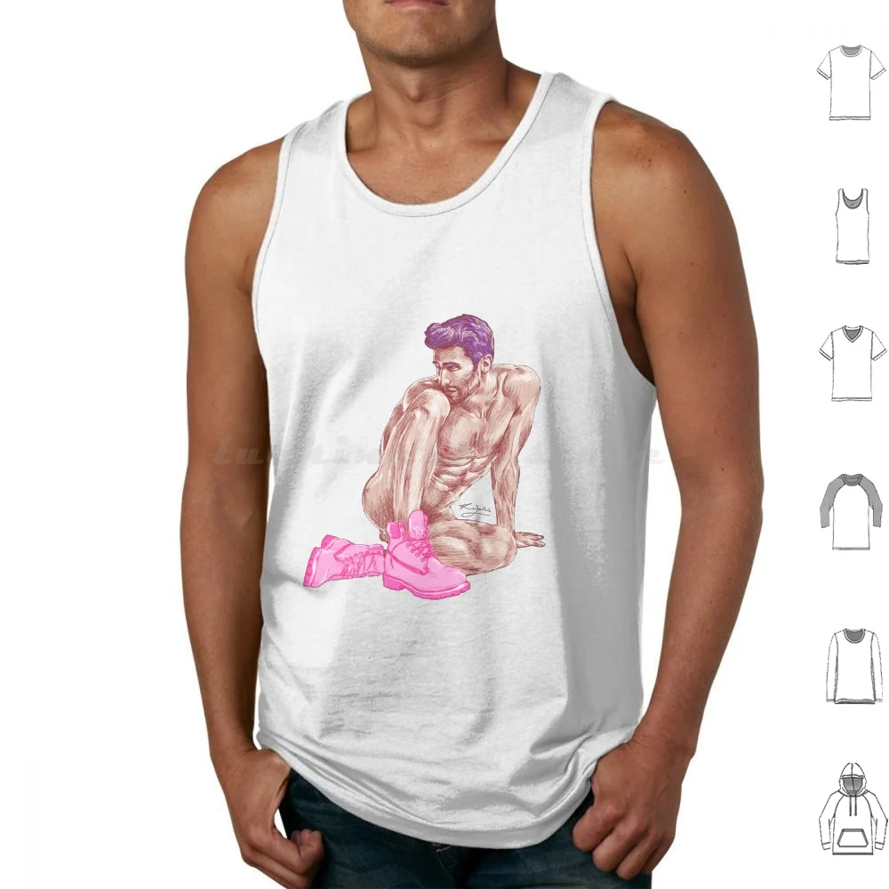 

Boots Tank Tops Vest Sleeveless Boots Sketch Pink Pink Vibes Shoes Men Man Boy Guy Pride Purple