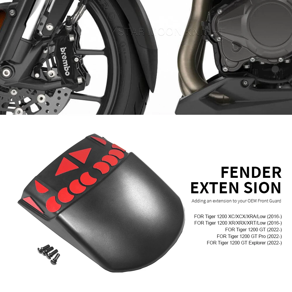 

Motorcycle Front Fender Mudguard Extender Extension For Tiger 1200 GT Pro Explorer 2022- Tiger1200 XC XR XCX XRX XRA XRT Low 16-