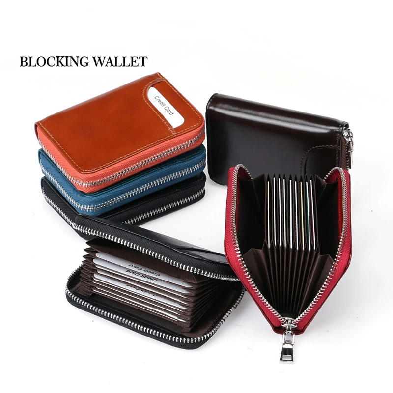 

Leather Wallet Function Card Case Business Card Holder Men Women Credit Card Bag ID Card Wallets Billetera Hombre Cartera Hombre