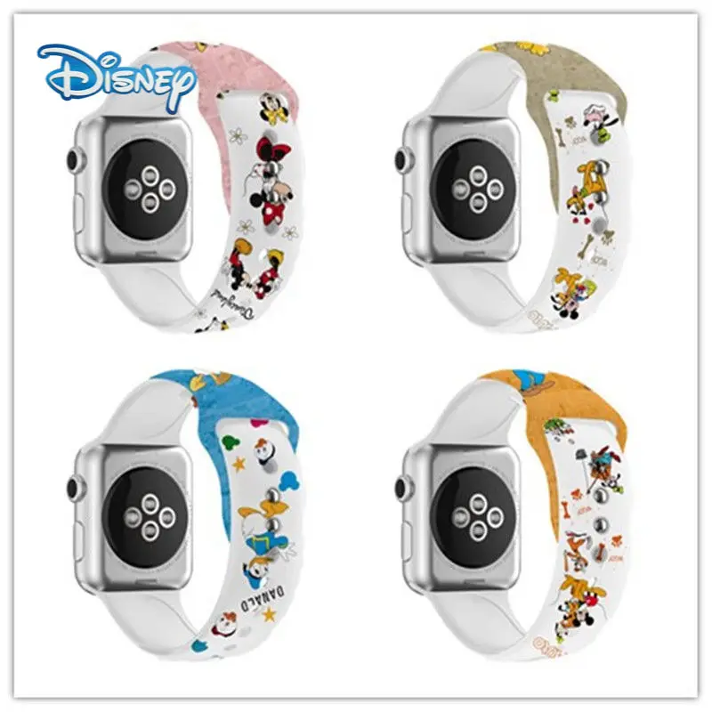

Disney Mickey Watch Strap Band For Apple Watch iWatch Serie 7 3 6 5 4 SE 44mm 40mm 42mm 38mm 40 44 mm Smartwatch Bracelet