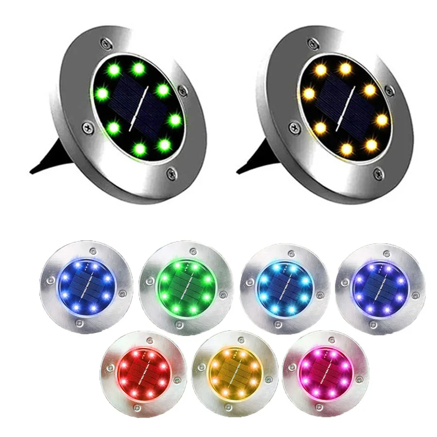 

4/8 шт., светодиодный RGB-светильник на солнечной батарее